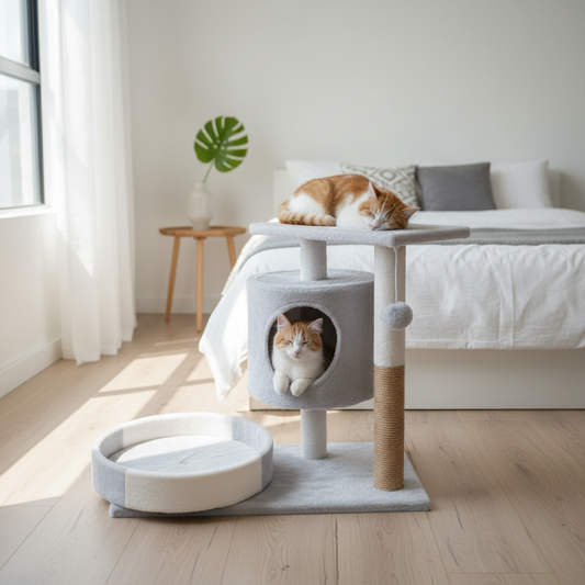 Rascador Árbol EcoScratch™ Mini: Diversión y Descanso en Espacios Reducidos